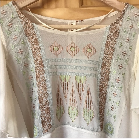 FREE People La Cienga embroidered southwestern boho top size medium - Picture 5 of 8